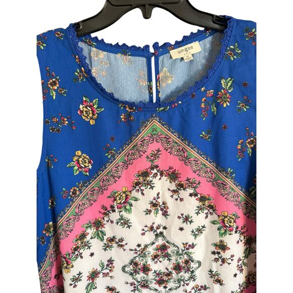 Bright & Lively Umgee Sleeveless Too with Beautiful Print Size Medium - Picture 3 of 7